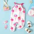 Baby Girl Allover Ice Cream Cone Print Halter Sleeveless Jumpsuit ColorBlock