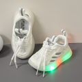 Toddler Hollow Out Lace Up LED Sneakers White