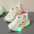 Toddler Hollow Out Lace Up LED Sneakers White