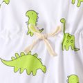 2-Pack Baby Boy 95% Cotton Solid Ribbed and Allover Dinosaur Print Tank Jumpsuits Set MultiColour