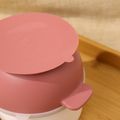 Food Grade Silicone Suction Bowl with Lid Babies Toddlers Self Feeding Utensils Dark Pink
