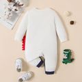 Baby Boy 95% Cotton Faux-two Long-sleeve Cartoon Dinosaur Print Jumpsuit Deep Blue image 2