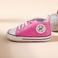 Sapatos pré-andar de lantejoulas allover de lantejoulas para bebê/criança Rosa Quente