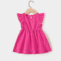 100% Cotton Hot Pink Eyelet Embroidered Cami Dress for Mom and Me Hot Pink