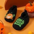 Baby / Toddler Halloween Pumpkin Letter Pattern Black Prewalker Shoes Black image 3