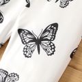 Kid Girl Butterfly Print Elasticized Leggings White