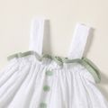 Touch The Clouds Baby Girl 100% Cotton 3pcs Jacquard Sleeveless White Top and Green Shorts with Headband Set White image 4
