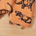 2pcs Baby Boy Allover Dinosaur Print Tank Top and Shorts Set TenderYellow