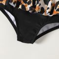 Baby Girl Leopard Bowknot Detail Ruffle Trim Spliced Cartoon Print One-Piece Swimsuit BlackandWhite image 5