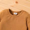 2pcs Baby Boy 95% Cotton Long-sleeve T-shirt and Plaid Overalls Set Color block