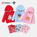 PAW Patrol 2pcs Little Boy/Girl Long-sleeve Graphic Hoodie and Allover Print Striped Pants Set Sky blue