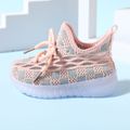 Toddler / Kid Lace Up LED Flying Woven Sneakers Pink image 4