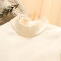 Baby Boy/Girl Solid Rib Knit Mock Neck Long-sleeve Jumpsuit with Pocket Apricot image 4