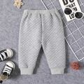 Baby Boy Anchor Print Solid Quilted Textured Pants Lightgrey