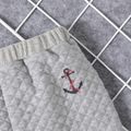 Baby Boy Anchor Print Solid Quilted Textured Pants Lightgrey