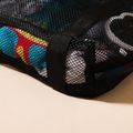 Portable Mesh Shoulder Tote Bag Travel Beach Bag for Mom and Me Black image 5