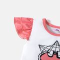 Batman 2pcs Toddler Girl Flutter-sleeve/Ruffled Short-sleeve Tee and Bowknot Design Suspender/ Paperbag Skirt Set Black image 5