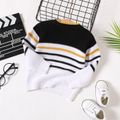 Baby Boy Striped Knitted Long-sleeve Pullover Sweater Black