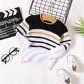 Baby Boy Striped Knitted Long-sleeve Pullover Sweater Black