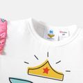 Wonder Woman 2pcs Toddler Girl Ruffled Short-sleeve White Tee and Bowknot Design Pink Skirt Set Pink image 4