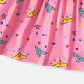 Wonder Woman 2pcs Toddler Girl Ruffled Short-sleeve White Tee and Bowknot Design Pink Skirt Set Pink image 5
