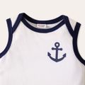 2-Pack Baby Girl 100% Cotton Anchor Print Sleeveless Tank Rompers Set ColorBlock