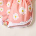 3pcs Baby Girl Allover Daisy Floral Print Pink Cami Top and Shorts with Hat Set Pink