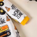 Baby Boy Allover Construction Vehicle Print Long-sleeve Jumpsuit Yellow image 5