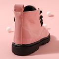 Toddler / Kid Side Zipper Lace Up Front Pink Boots Pink