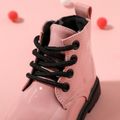 Toddler / Kid Side Zipper Lace Up Front Pink Boots Pink image 4