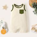 2-Pack 100% Cotton Baby Boy Contrast Color Tank Rompers Set ColorBlock