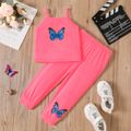 2pcs Toddler Girl Butterfly Print Camisole and Elasticized Pants Set LF
