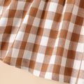 100% Cotton Baby Girl Frill Trim Shirred Plaid Cami Dress PLAID image 5