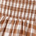 100% Cotton Baby Girl Frill Trim Shirred Plaid Cami Dress PLAID image 4