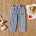 Toddler Girl Casual Straight Blue Ripped Denim Jeans Blue image 2