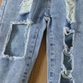 Toddler Girl Casual Straight Blue Ripped Denim Jeans Blue image 4