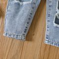 Toddler Girl Casual Straight Blue Ripped Denim Jeans Blue image 5