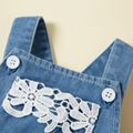 Baby Girl Lace Splice Denim Overalls Shorts Blue image 4