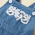 Baby Girl Lace Splice Denim Overalls Shorts Blue image 5