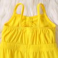Baby Girl Fluorescent Color Ruched Bust Cut Front Cami Jumpsuit Yellow image 5