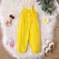 Baby Girl Fluorescent Color Ruched Bust Cut Front Cami Jumpsuit Yellow image 3