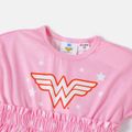 Wonder Woman Toddler Girl Stars Allover Print Short-sleeve Pink Dress Pink