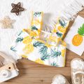 Baby-Mädchen-Bogen vorne ganz über Ananas-Druck-Rüsche-Ordnungs-Trägershirt Farbblock
