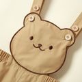 Baby Boy/Girl Cartoon Bear Design Khaki Overalls Shorts Khaki