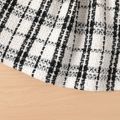 Baby Girl Ruffle-sleeve Spliced Tweed Dress BlackandWhite image 3