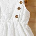 Toddler Girl 100% Cotton Hollow out Button Design White Cami Dress White