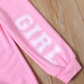 2-piece Toddler Girl Letter Print Hoodie Sweatshirt and Pants Set pink