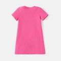 PAW Patrol Toddler Girl Letter Print Colorblock Short-sleeve Cotton Dress PinkyWhite image 3
