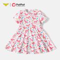 Justice League Toddler Girl Allover Print Short-sleeve Dress White image 1