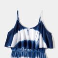 Family Matching Blue Tie Dye Flounce Cami Dresses and Short-sleeve Shirts Sets Blue image 3